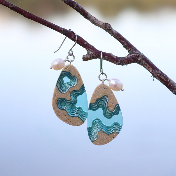 Blue 2024 resin earrings